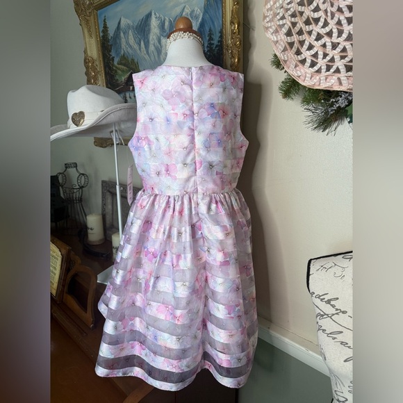 Bonnie Jean Pink and Purple Sleeveless A-Line Rosettes Sundress NWT 99.00 - Picture 3 of 6